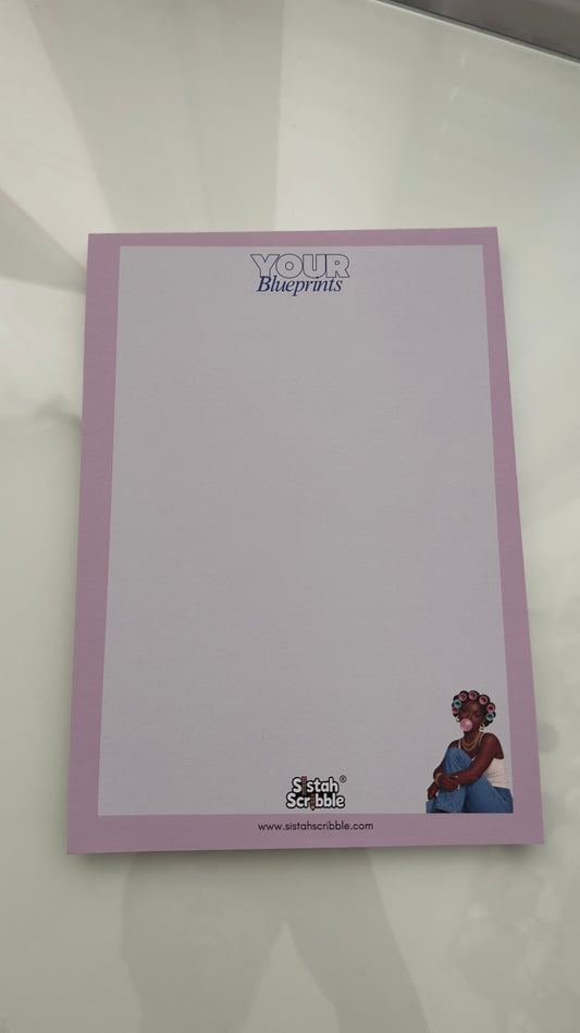 Blueprint in Motion Notepad (Grey & Dusky Pink)