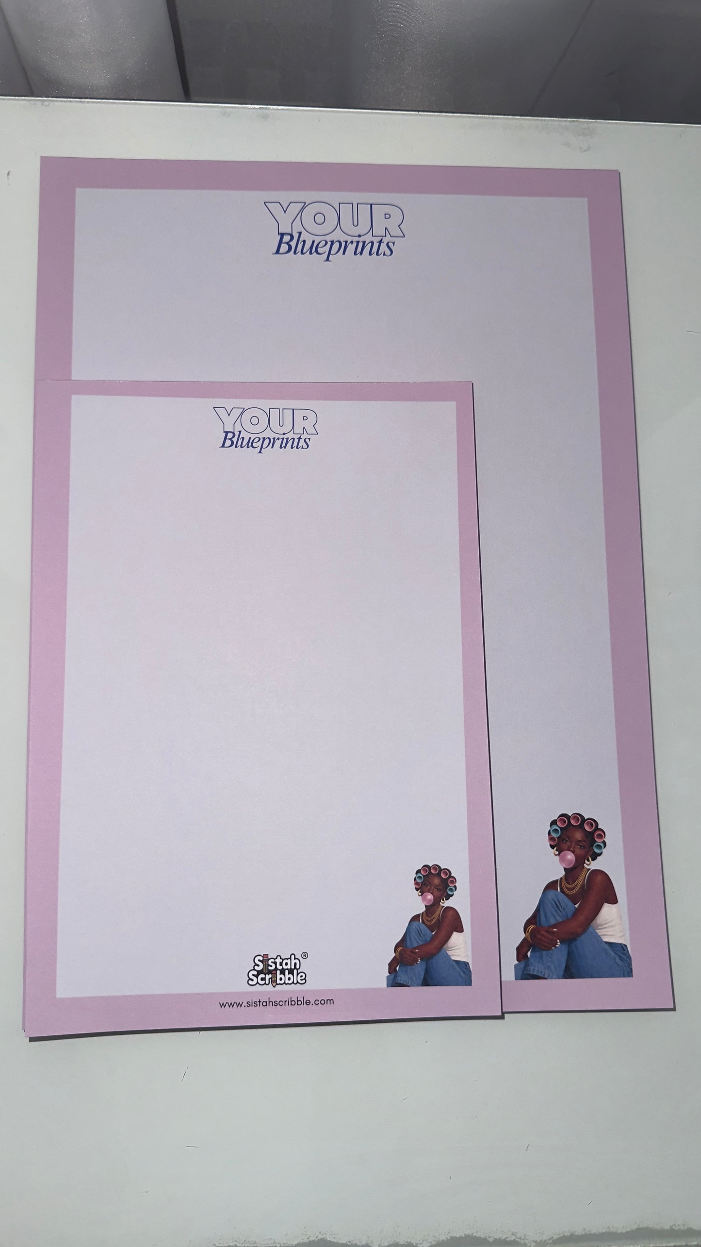 Blueprint in Motion Notepad (Grey & Dusky Pink)